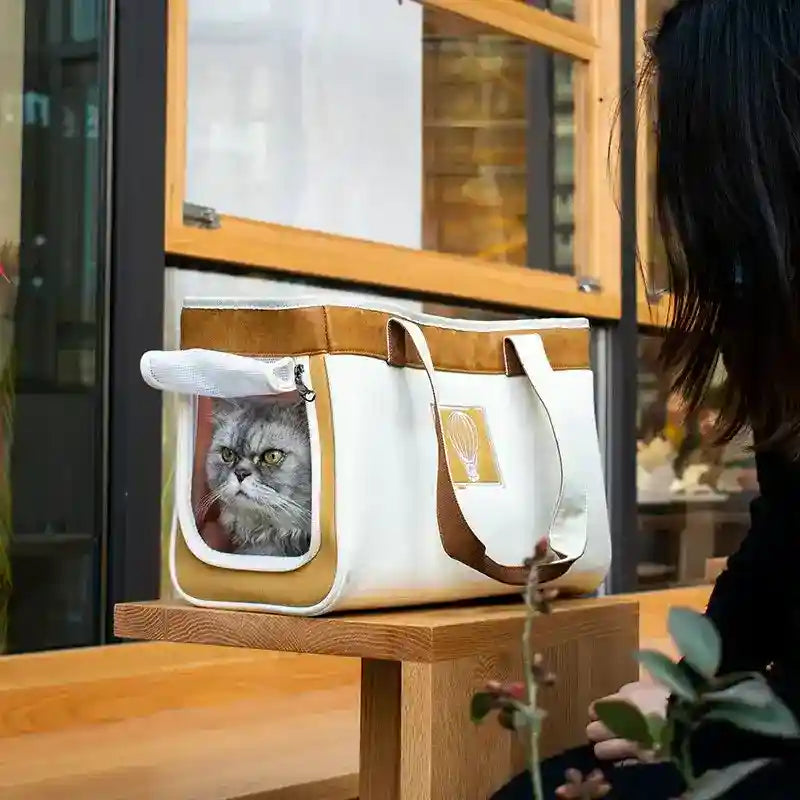 Borsa Trasportino Leggera Cani Gatti 5kg | Tela Spalla "Montgolfier" by Dog Moda