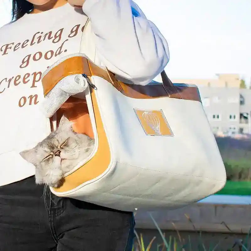 Borsa Trasportino Leggera Cani Gatti 5kg | Tela Spalla "Montgolfier" by Dog Moda