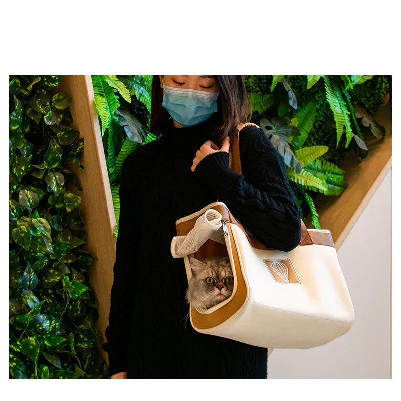 Lätt transportväska för hundar och katter 5kg | Axelväska "Montgolfier"