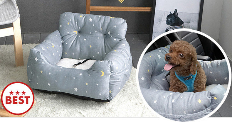 Dog Carrier with Safety Belt and Removable Cushion 