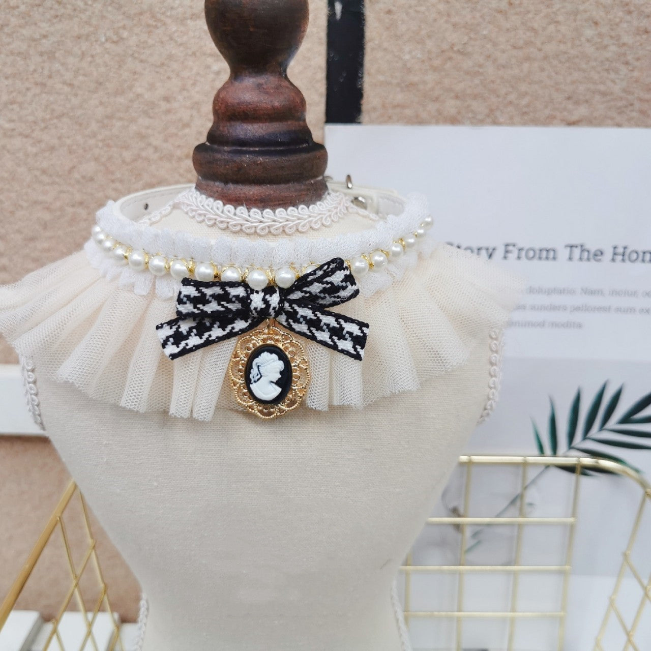 Collare Elegante Cani con Balzo - Tessuto Bianco Chic