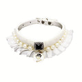 Collare Elegante Cani con Balzo - Tessuto Bianco Chic