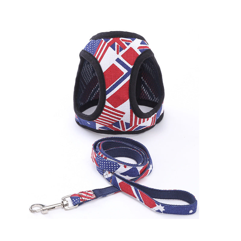 Fabric Dog Leash and Harness Set