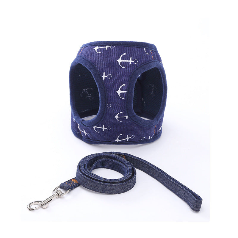 Fabric Dog Leash and Harness Set