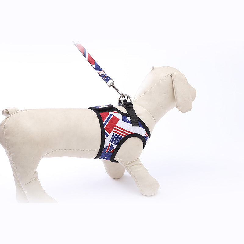 Fabric Dog Leash and Harness Set
