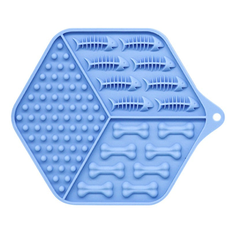 Anti-gulping silicone dog and cat bowl mat