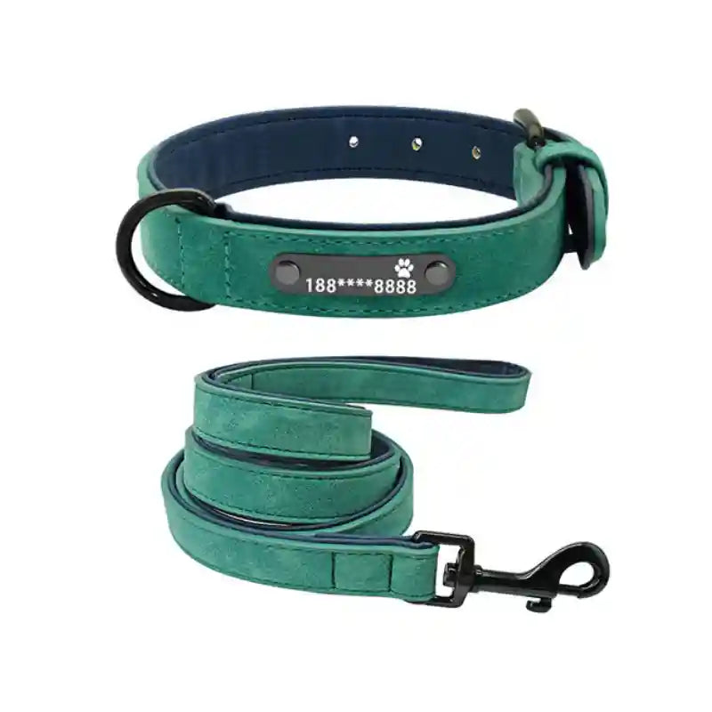 カスタム犬用首輪 - 名前と番号の刻印付き