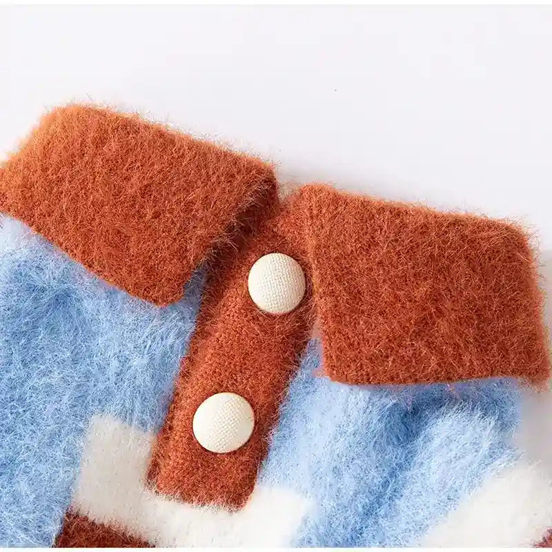Cardigan Polo a Rayas para Perros - Estilo Colegio Hecho a Mano