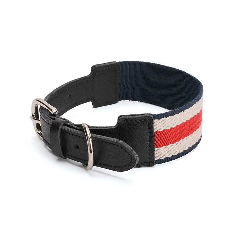 "Portofino" Dog Collar in Eco-Leather and Adjustable Fabric: Elegance and Comfort for Your Four-Legged Friend 