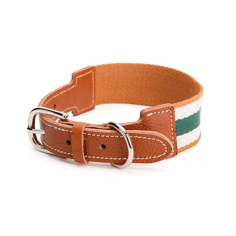 "Portofino" Dog Collar in Eco-Leather and Adjustable Fabric: Elegance and Comfort for Your Four-Legged Friend 