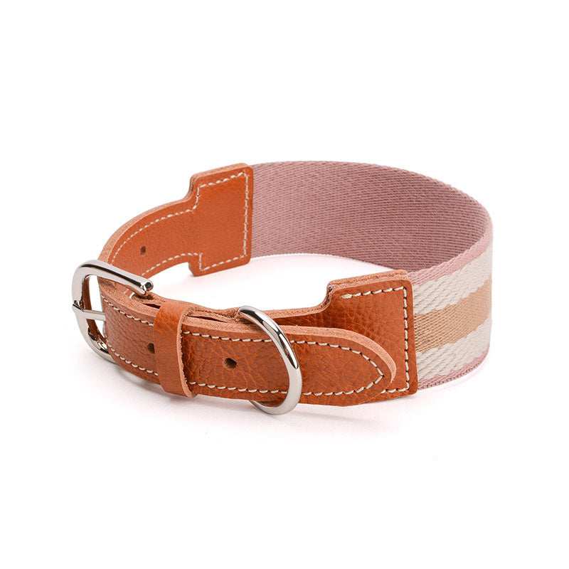 "Portofino" Dog Collar in Eco-Leather and Adjustable Fabric: Elegance and Comfort for Your Four-Legged Friend 