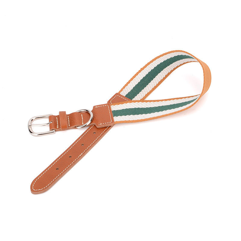 "Portofino" Dog Collar in Eco-Leather and Adjustable Fabric: Elegance and Comfort for Your Four-Legged Friend 