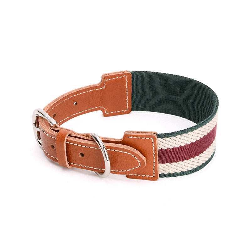 "Portofino" Dog Collar in Eco-Leather and Adjustable Fabric: Elegance and Comfort for Your Four-Legged Friend 