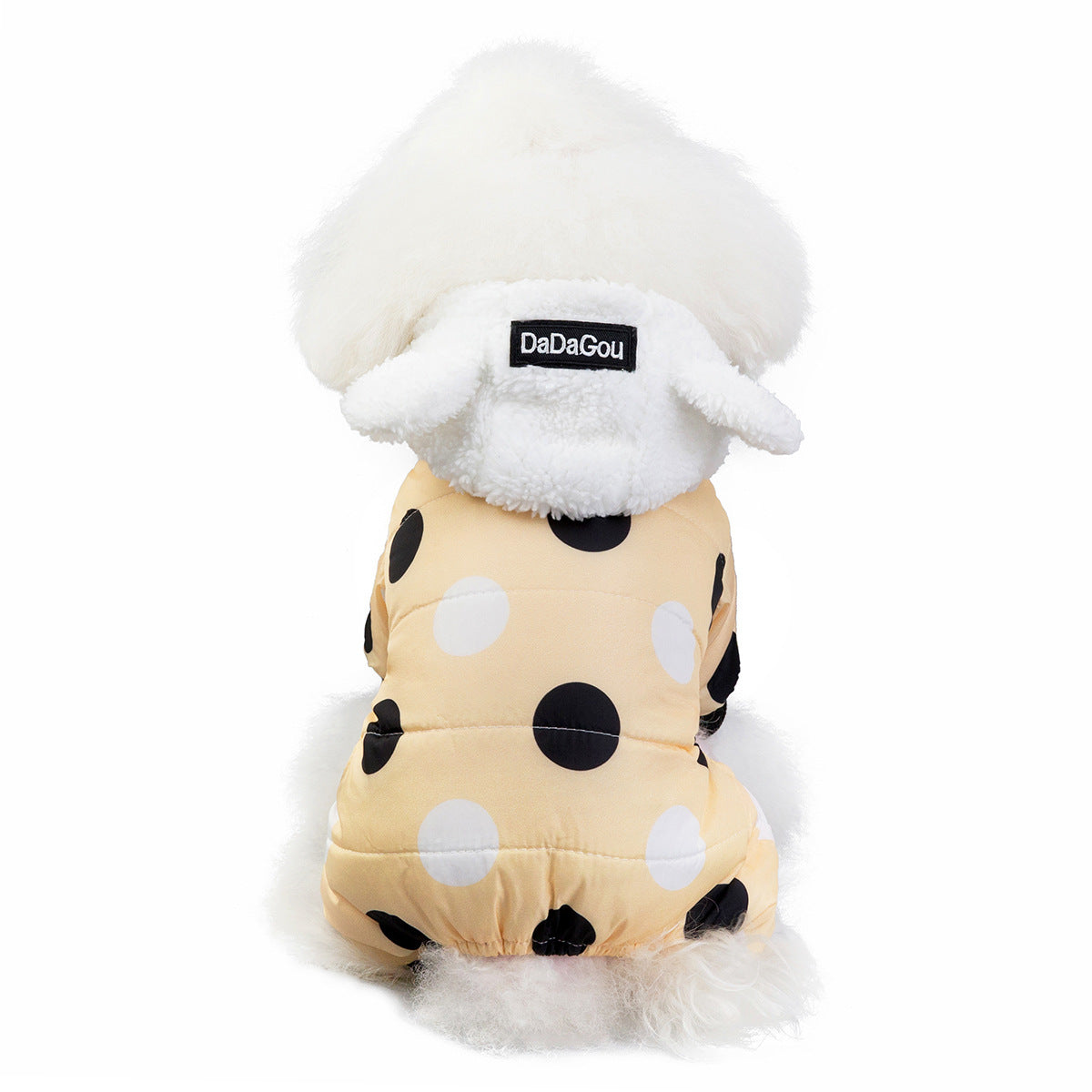 Dadagou Polka Dot Dog Coat | Waterproof &amp; Warm Fleece 
