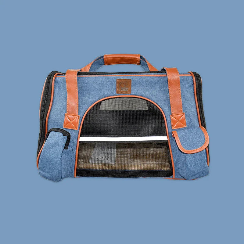 Resväska för hundar med nätfönster