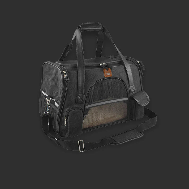 Resväska för hundar med nätfönster