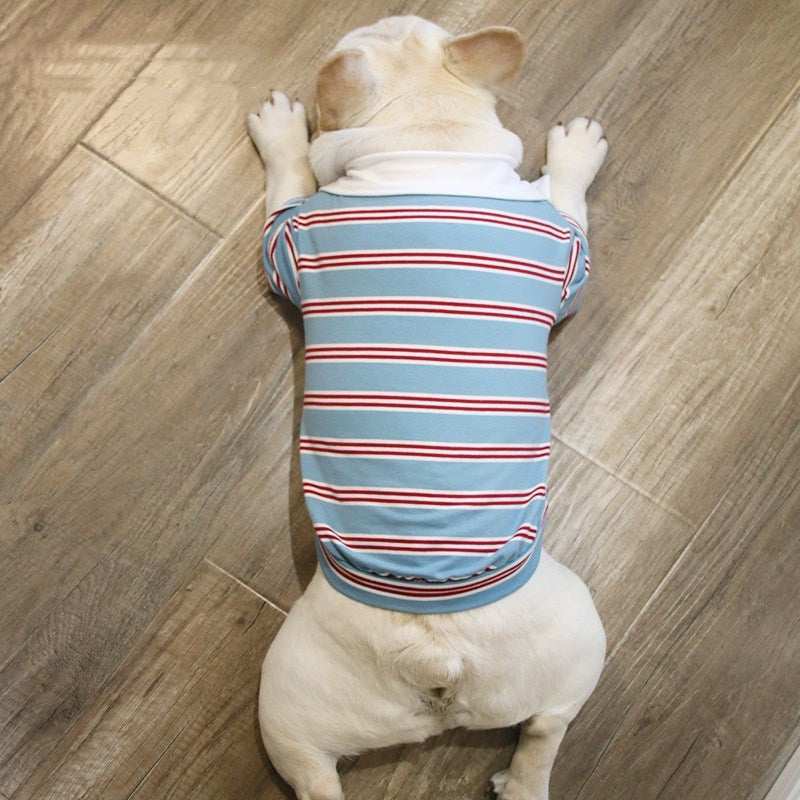 Cotton Polo Shirt for Bulldog and Welsh Corgi "Caddy" - Style and Comfort for Large Dogs