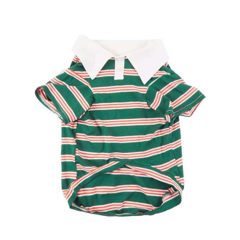 Cotton Polo Shirt for Bulldog and Welsh Corgi "Caddy" - Style and Comfort for Large Dogs