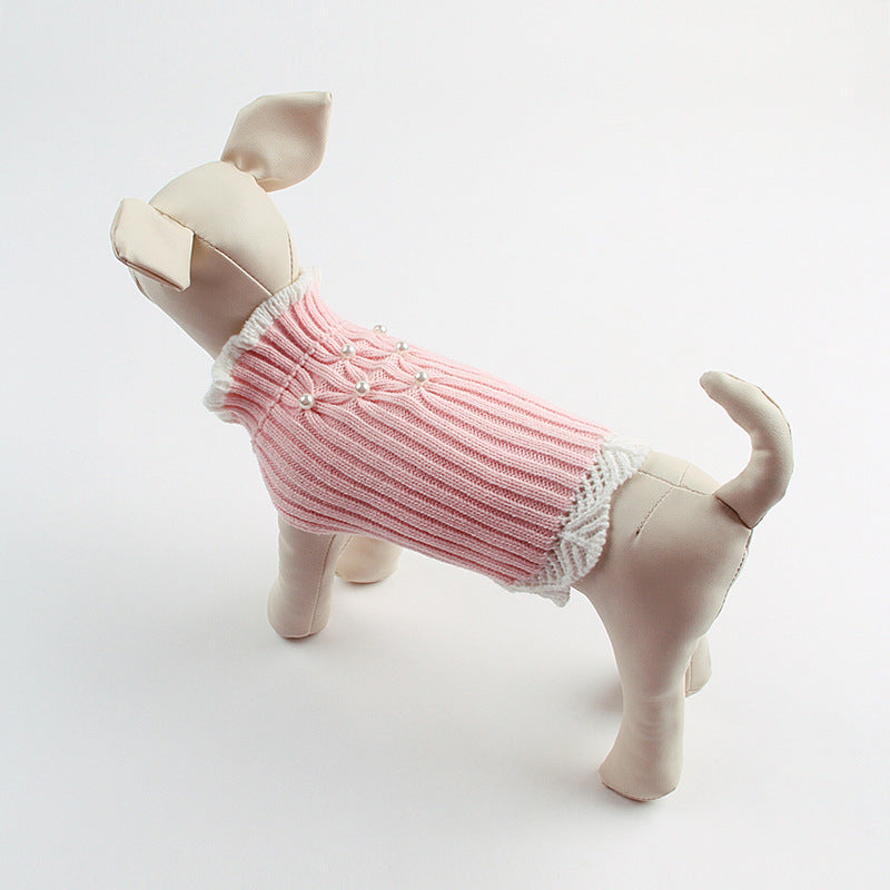 Embroidered Dog Sweater "Pearl"