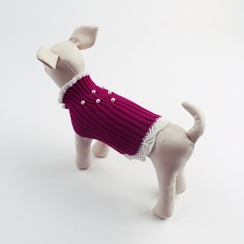 Embroidered Dog Sweater "Pearl"