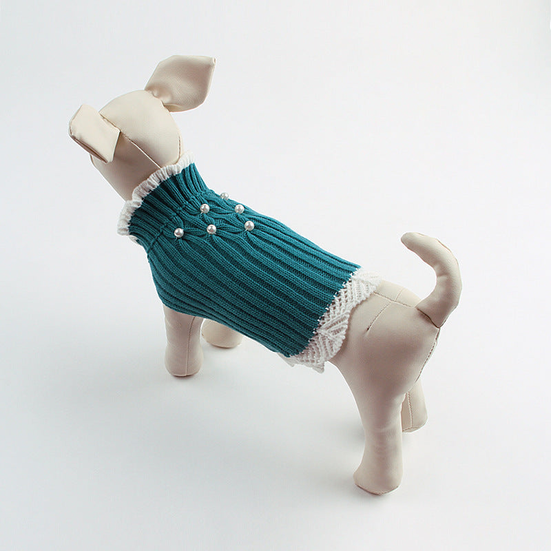 Embroidered Dog Sweater "Pearl"
