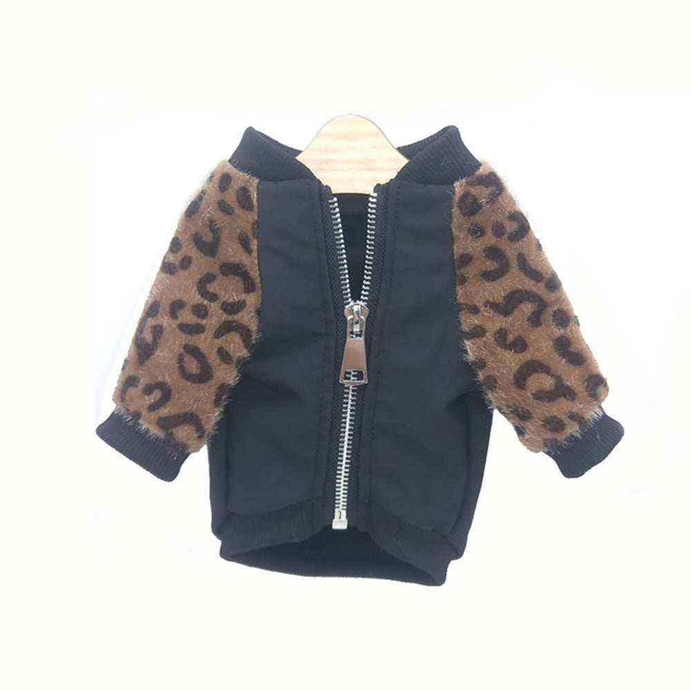 Vestito per Cani Nero con Stampa Leopardo | Zip Addominale by Dog Moda