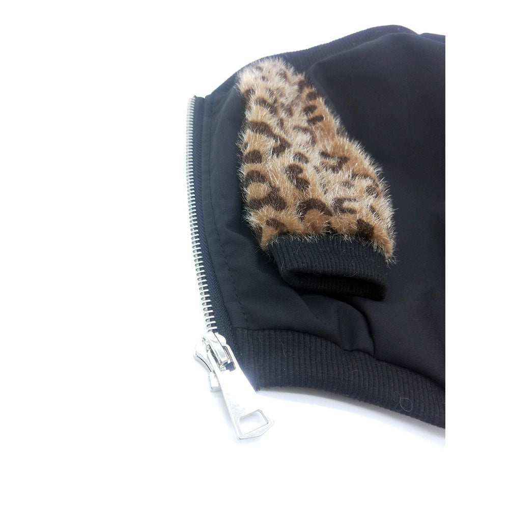 Vestito per Cani Nero con Stampa Leopardo | Zip Addominale by Dog Moda