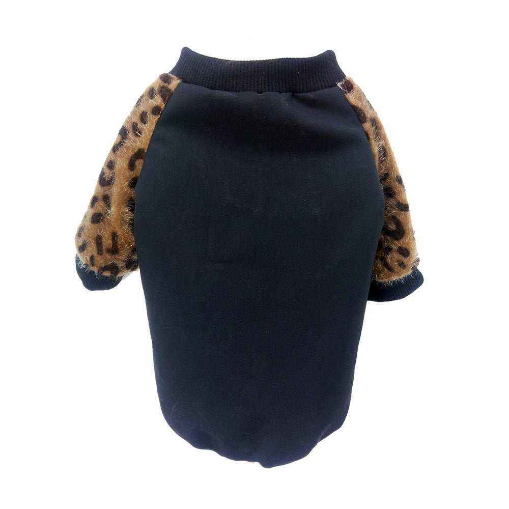 Vestito per Cani Nero con Stampa Leopardo | Zip Addominale by Dog Moda