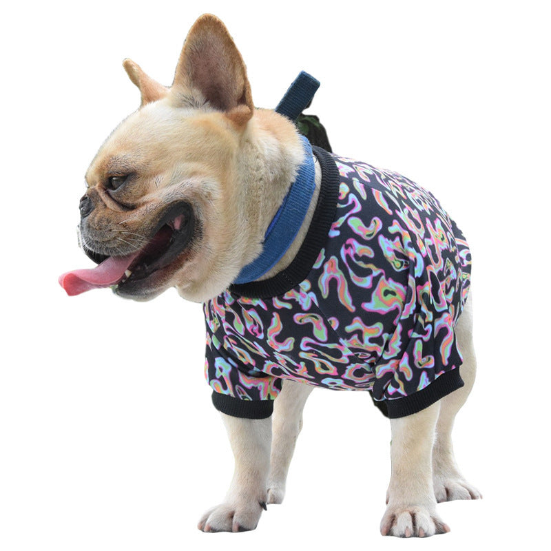 Maglia per cani con decorazione geometrica fluo – Comfort, stile e sicurezza per il tuo cane