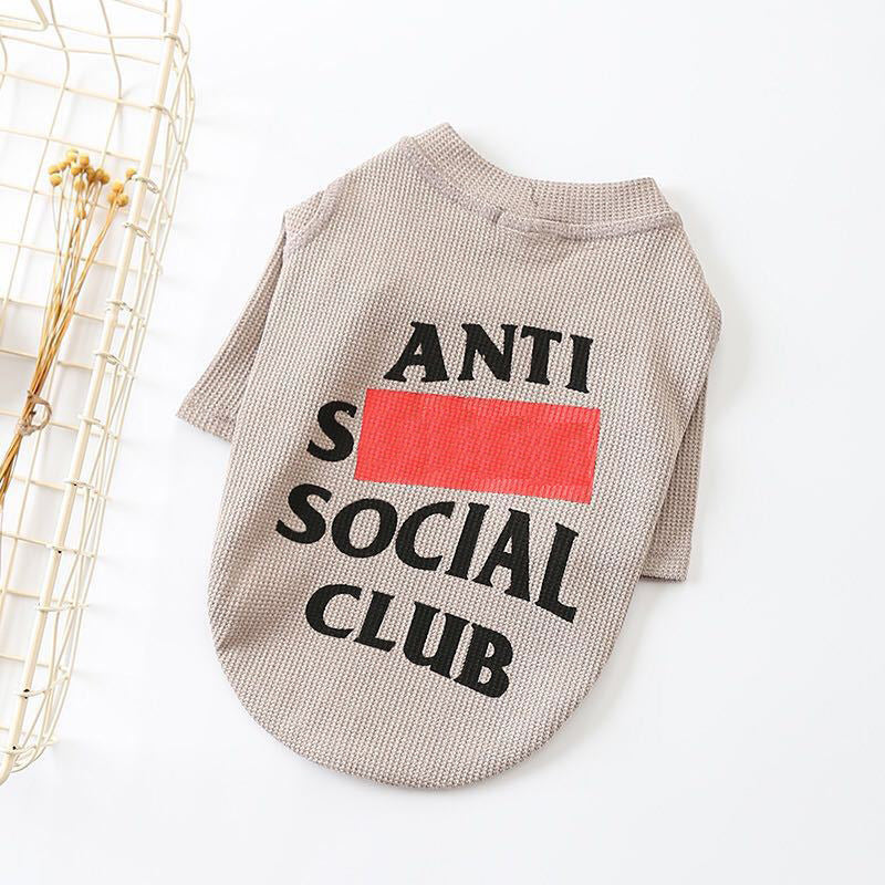 "Anti Social Club" Dog Shirt - Streetwear Style for Your Four-Legged Friend