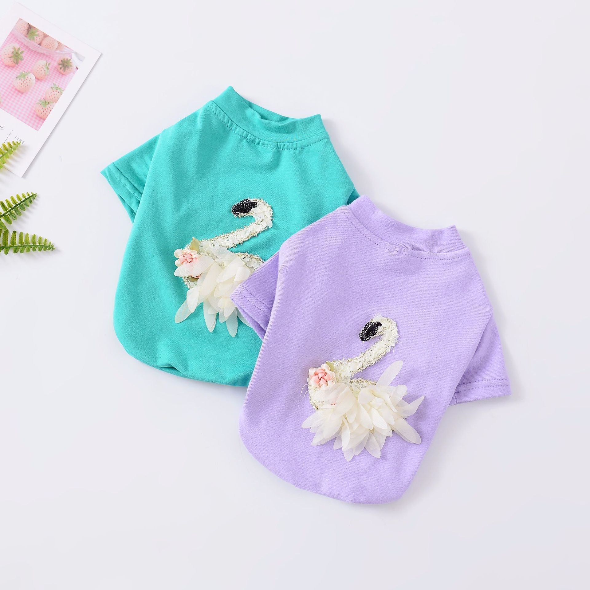 White Swan Dog and Bulldog T-Shirt