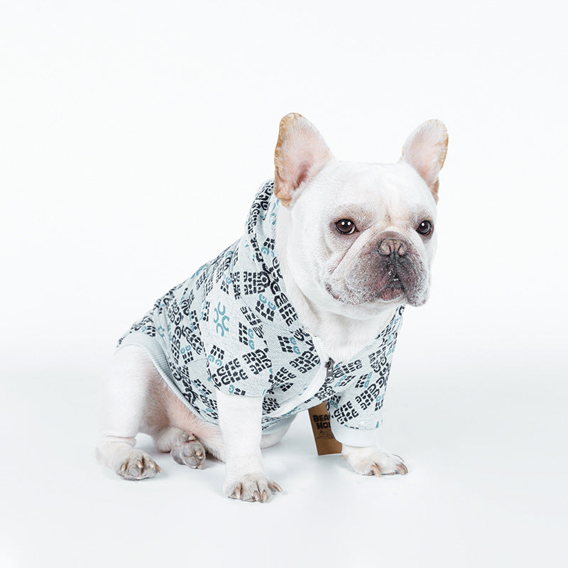 Dog Hoodie with "Public" Print