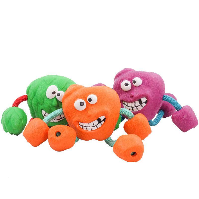 Natural Rope Dog Toy "Crazy Fruit"