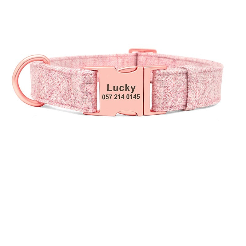 Personalisiertes Hundehalsband Candy mit Namen und Nummer – Verstellbar