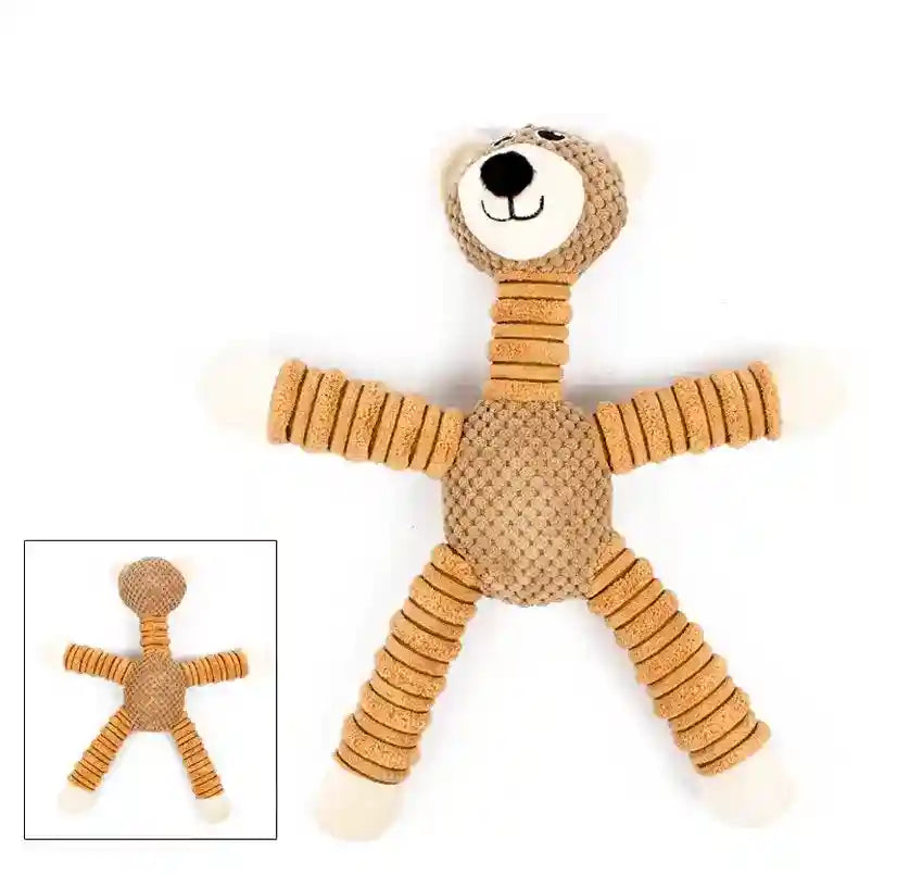 笛付き犬用ぬいぐるみおもちゃ - ゾウ、ブタ、クマ