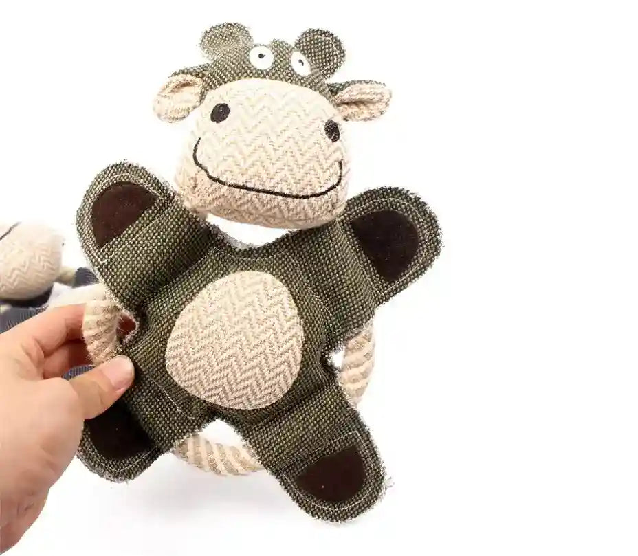 笛付き犬用ぬいぐるみおもちゃ - ゾウ、ブタ、クマ