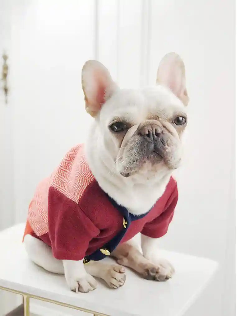 Jersey Bulldog con Botones - Forro Polar de Conejo Caliente