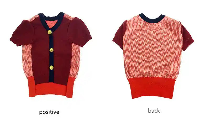 ブルドッグボタン付きセーター - ラビットフリース暖かい