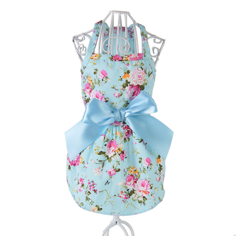 Vestido de Flores de Primavera para Perros - Lazo Colorido