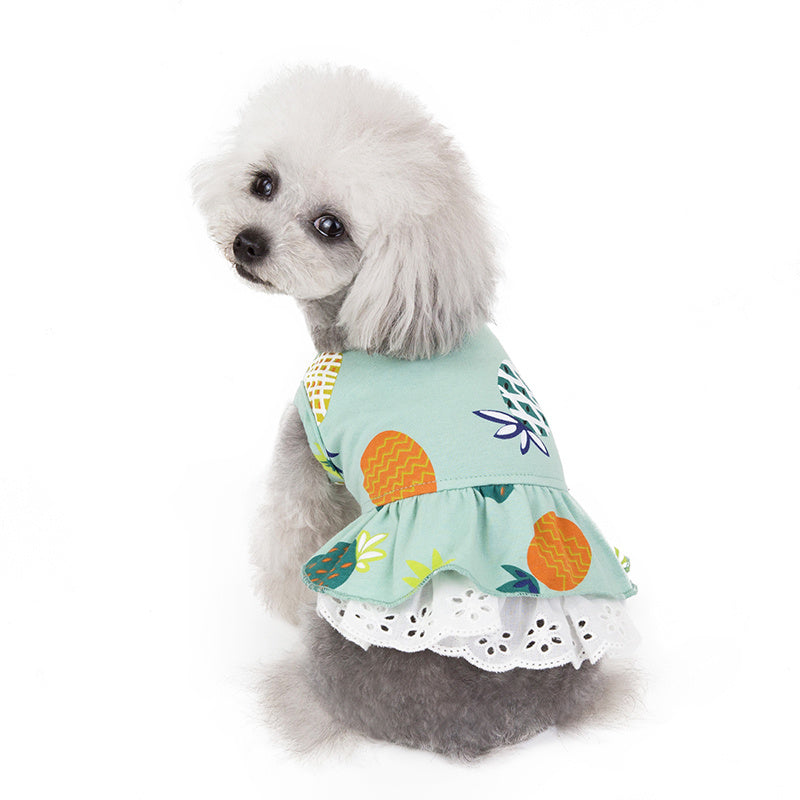 "Green Ananas" Colorful Dog T-Shirt