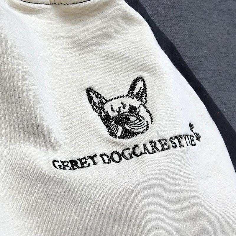 Maglia Coordinata Cane e Padrone "Geret" – Bianca con Maniche Colorate
