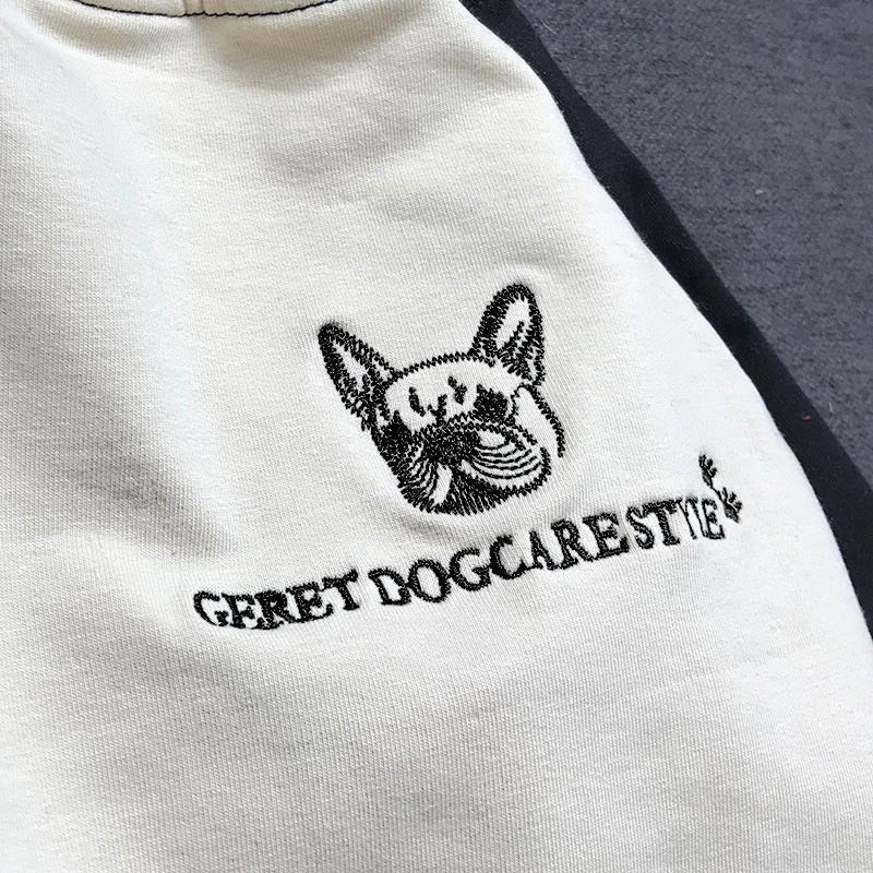 Maglia Coordinata Cane e Padrone "Geret" – Bianca con Maniche Colorate