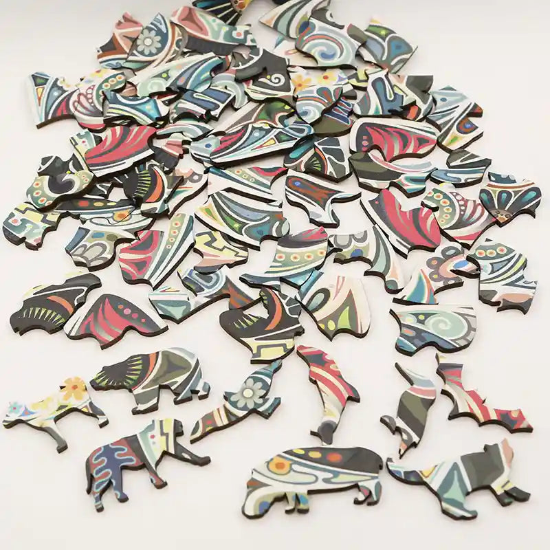 Puzzle Legno Gatto Fiori - Gioco Educativo Irregolare by Dog Moda
