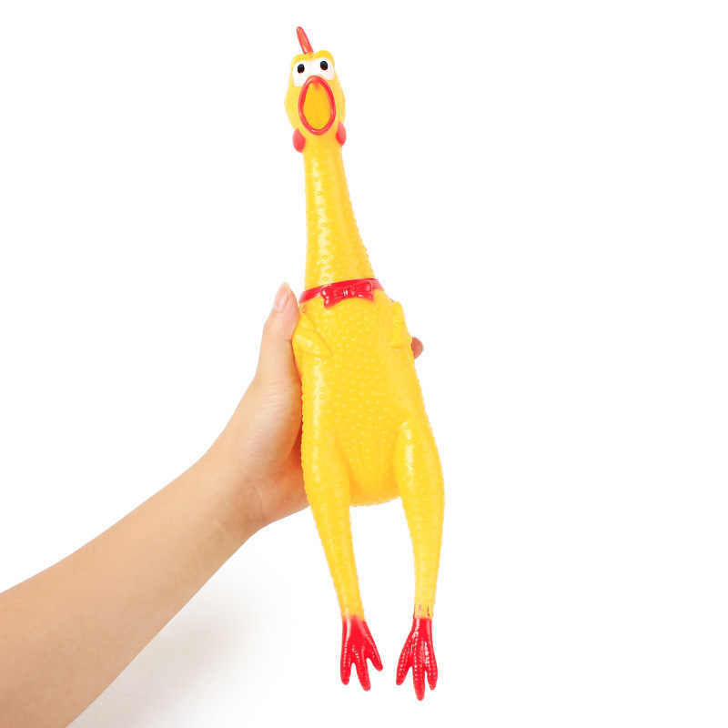 Dog Toy "Screaming Chicken" - Yellow Chicken Sound Anti-Stress