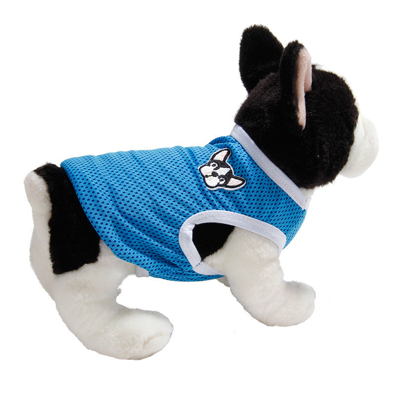 Breathable Dog Vest with "Bulldog" Embroidery