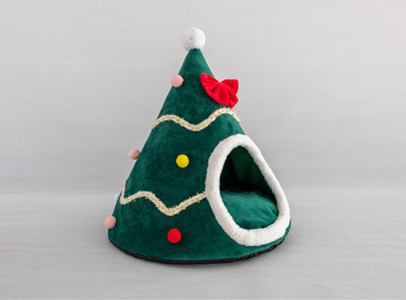 Cuccia per cani di piccola taglia e gatti a forma di albero di Natale