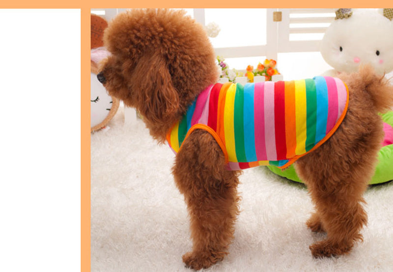"Rainbow Sunshine" Dog Shirt - Color and Comfort for Summer Days