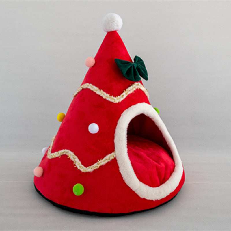 Cuccia per cani di piccola taglia e gatti a forma di albero di Natale