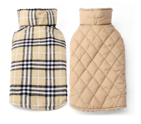 Cappotto per Cani Smanicato per Labrador Golden Retriver - Modello "Tartan" - Dog Moda