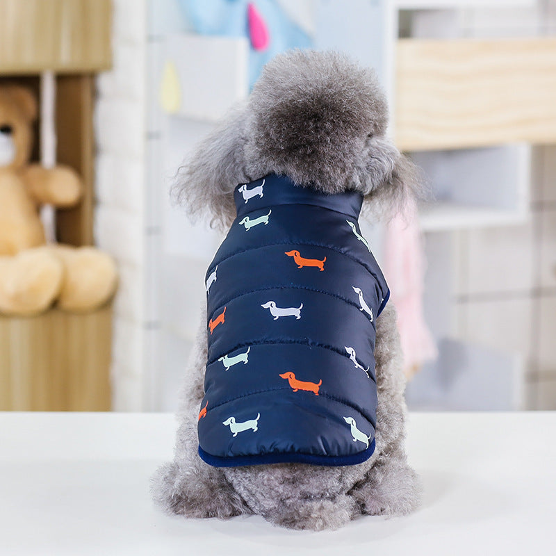 Capottino per cani smanicato fantasia "Bassotto"